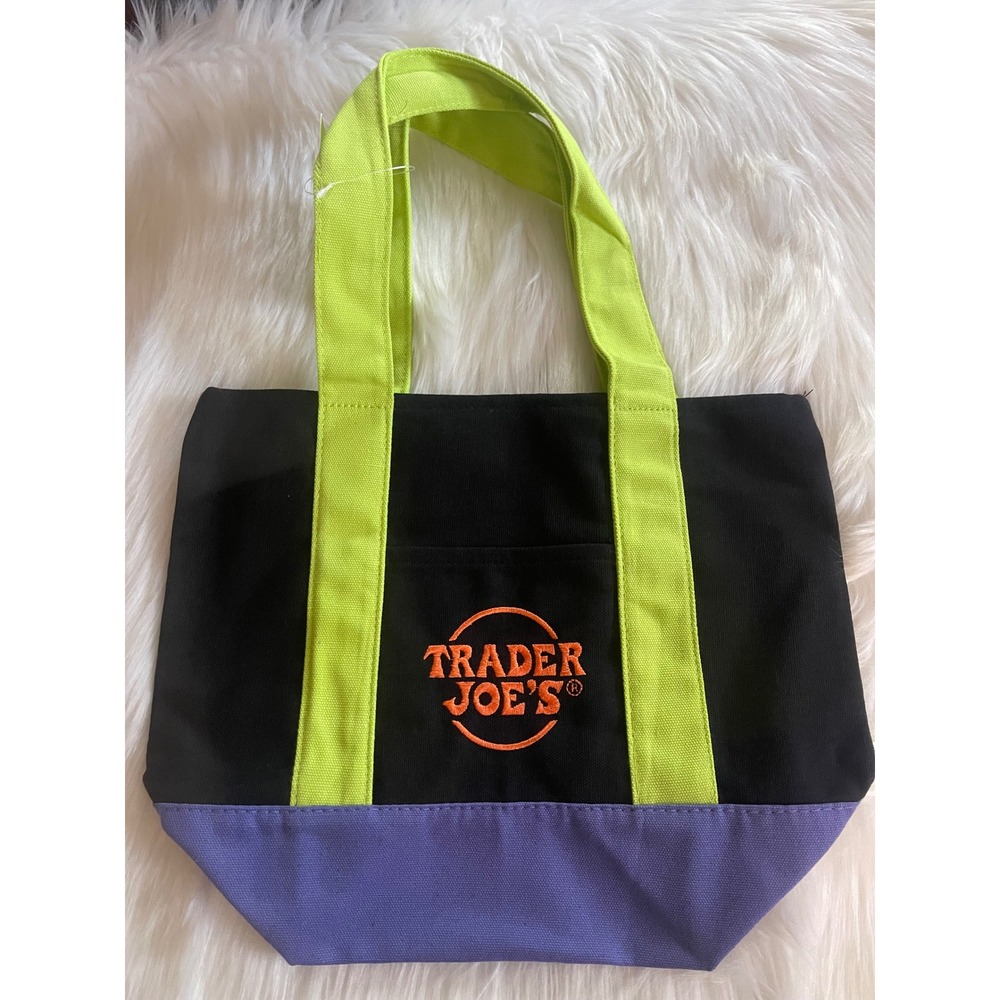Trick or Treat Trader Joe's 4 Mini Halloween Multicolor Canvas Tote Bag Bundle - Picture 2 of 10